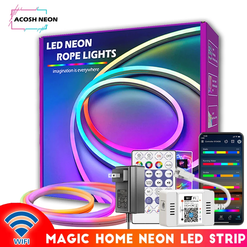 Magic Home WIFI Neon LED Strip Light 84 LEDs/M Dreamcolor Flexible LED Strip Gaming Lights Work with Alexa Google Assistant
Magic Home WIFI Neon LED Strip Light 84 LEDs/M Dreamcolor Flexible LED Strip Gaming Lights Work with Alexa Google Assistant