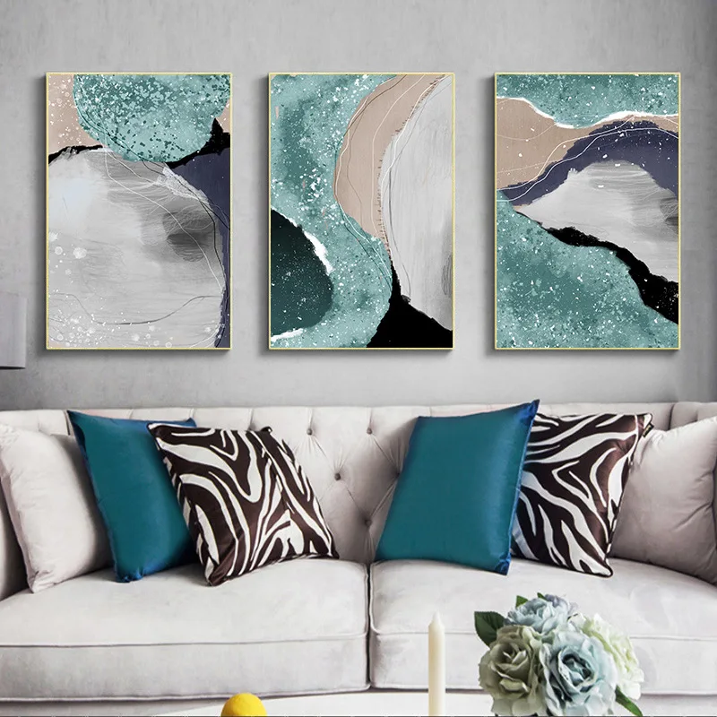 Simple nordic abstract marble paint modern ink triptych living room porch background wall hanging painting frameless
Simple nordic abstract marble paint modern ink triptych living room porch background wall hanging painting frameless