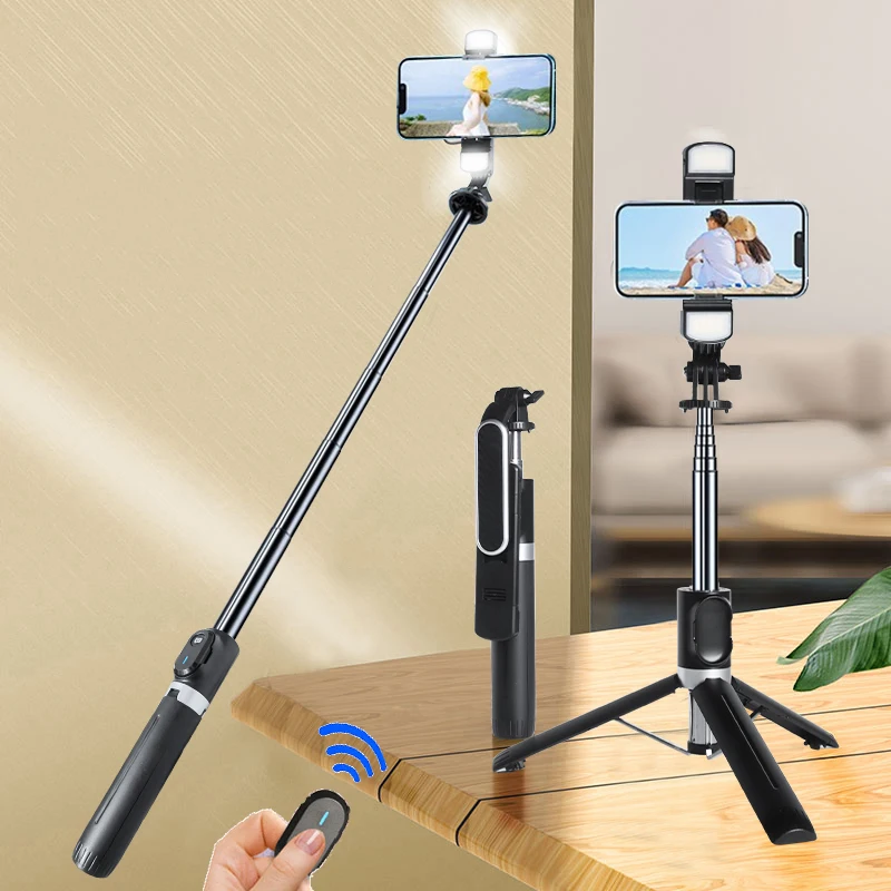 Selfie Stick Phone Tripod with Remote Control Portable Wireless Selfie Stick Bluetooth With Fill Light For Android/iPhone/Gopro
Selfie Stick Phone Tripod with Remote Control Portable Wireless Selfie Stick Bluetooth With Fill Light For Android/iPhone/Gopro