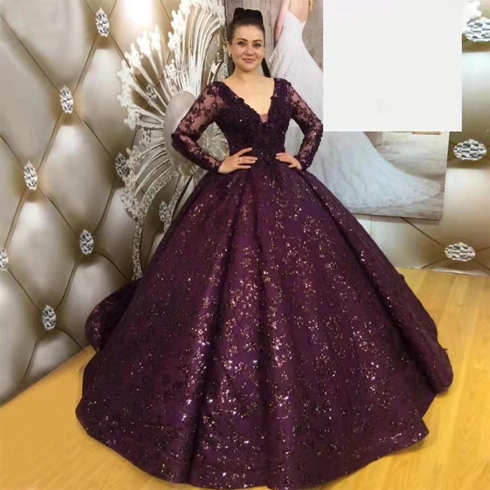 Vintage Shinny Sequins Beading Prom Dresses Long Sleeves Ball Gown Backless Wedding Party Formal Evening Gowns Customize robe
Vintage Shinny Sequins Beading Prom Dresses Long Sleeves Ball Gown Backless Wedding Party Formal Evening Gowns Customize robe