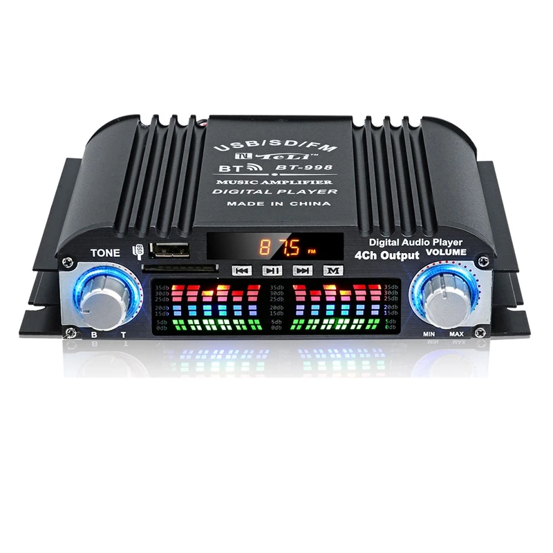 Цифровой аудиоусилитель BT-998 HIFI с ЖК-дисплеем, усилитель мощности класса D, с Bluetooth, радио, для автомобиля, дома, динамика, FM, USB, SD
Цифровой аудиоусилитель BT-998 HIFI с ЖК-дисплеем, усилитель мощности класса D, с Bluetooth, радио, для автомобиля, дома, динамика, FM, USB, SD