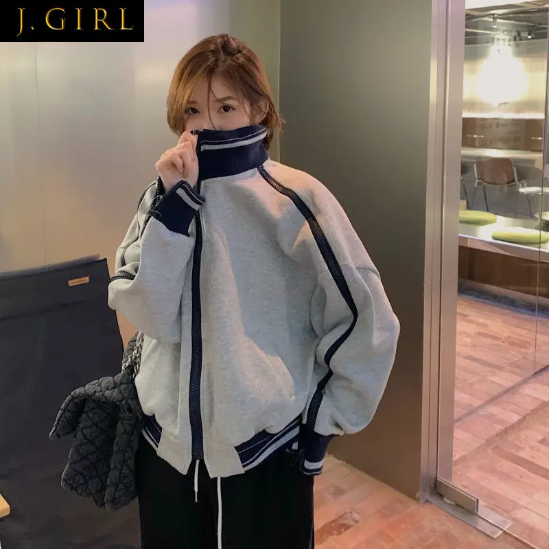 Basic Jackets Women Patchwork Students Loose BF Style Teens Autumn Fashion Popular Zipper Stand Collar All-match Casual Cozy Ins
Basic Jackets Women Patchwork Students Loose BF Style Teens Autumn Fashion Popular Zipper Stand Collar All-match Casual Cozy Ins