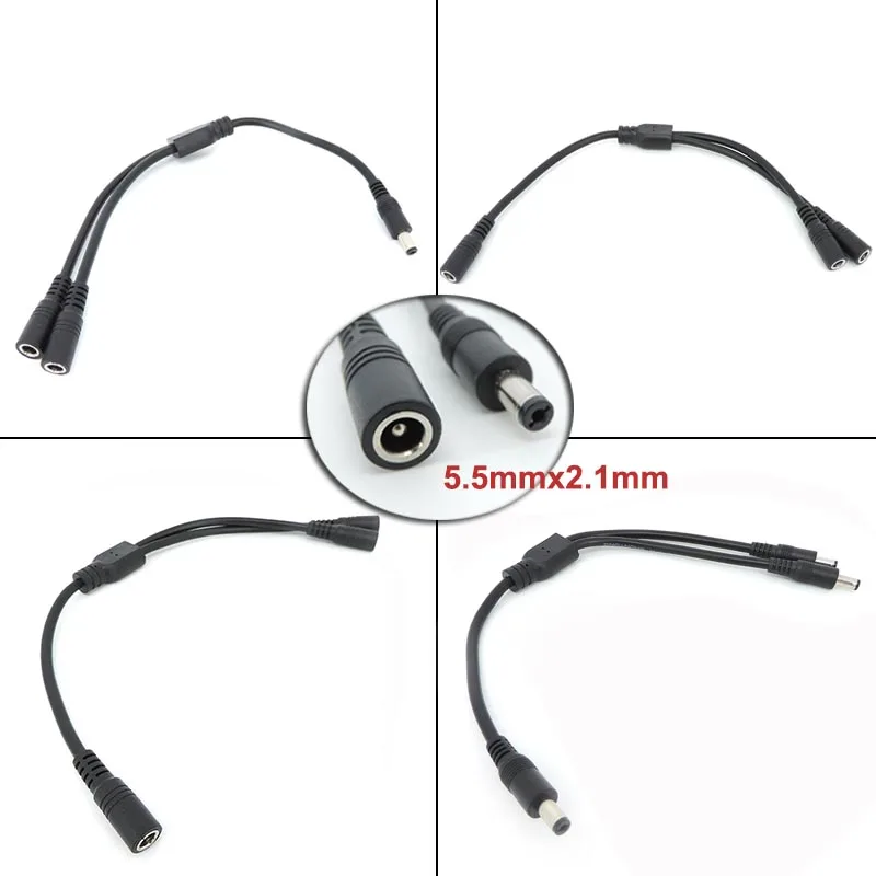 30cm DC Power Splitter Cable male female to 2 male 2 female Plug adapter 5.5mmx2.1mm connector Extension Cord J17
30cm DC Power Splitter Cable male female to 2 male 2 female Plug adapter 5.5mmx2.1mm connector Extension Cord J17