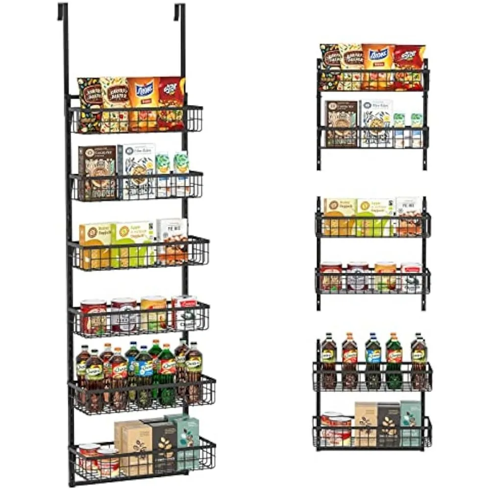 Over the Door Pantry Organizer, 6-Tier Adjustable Metal Baskets Pantry Door Organizer, Over Door Organizer Storage with
Over the Door Pantry Organizer, 6-Tier Adjustable Metal Baskets Pantry Door Organizer, Over Door Organizer Storage with