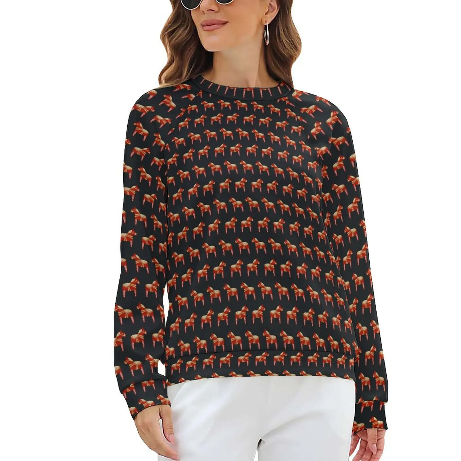 Dala Horse Christmas Hoodies Winter Animals Print Street Wear Oversize Hoodie Woman Long-Sleeve Funny Design Casual Clothing
Dala Horse Christmas Hoodies Winter Animals Print Street Wear Oversize Hoodie Woman Long-Sleeve Funny Design Casual Clothing