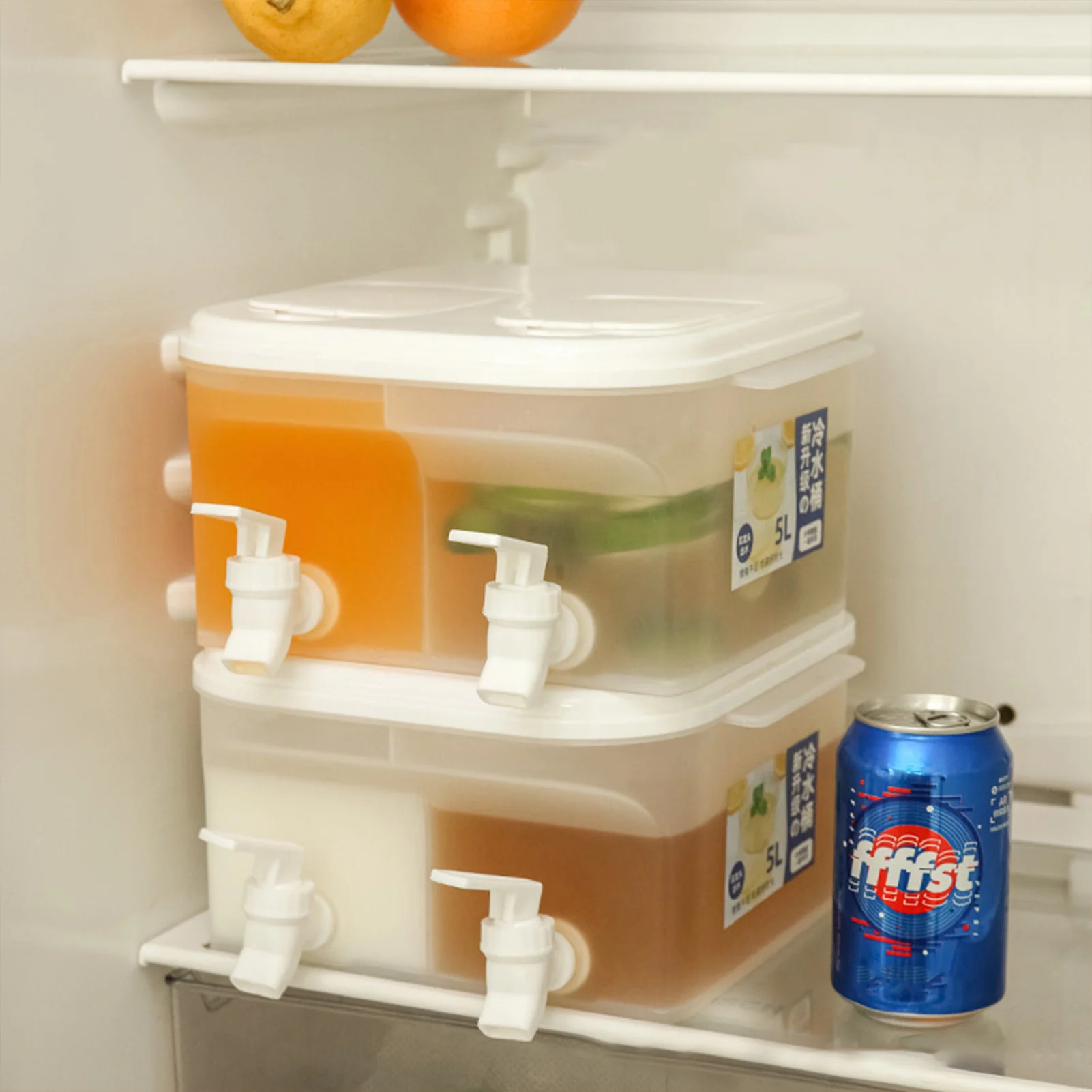 5L Refrigerator Cold Kettle With 2 Faucet Water Pitcher Tea Milk Lemonade Juice Beverage Dispenser Container Cold Water Bucket
5L Refrigerator Cold Kettle With 2 Faucet Water Pitcher Tea Milk Lemonade Juice Beverage Dispenser Container Cold Water Bucket