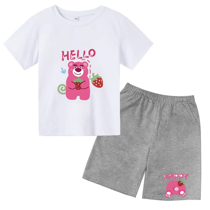 2022 Summer Newest Children's Cartoon T-Shirt Suit Strawberry Bear Print Short Sleeve T-Shirt Suit Boys and Girls Sweatshirts
2022 Summer Newest Children's Cartoon T-Shirt Suit Strawberry Bear Print Short Sleeve T-Shirt Suit Boys and Girls Sweatshirts