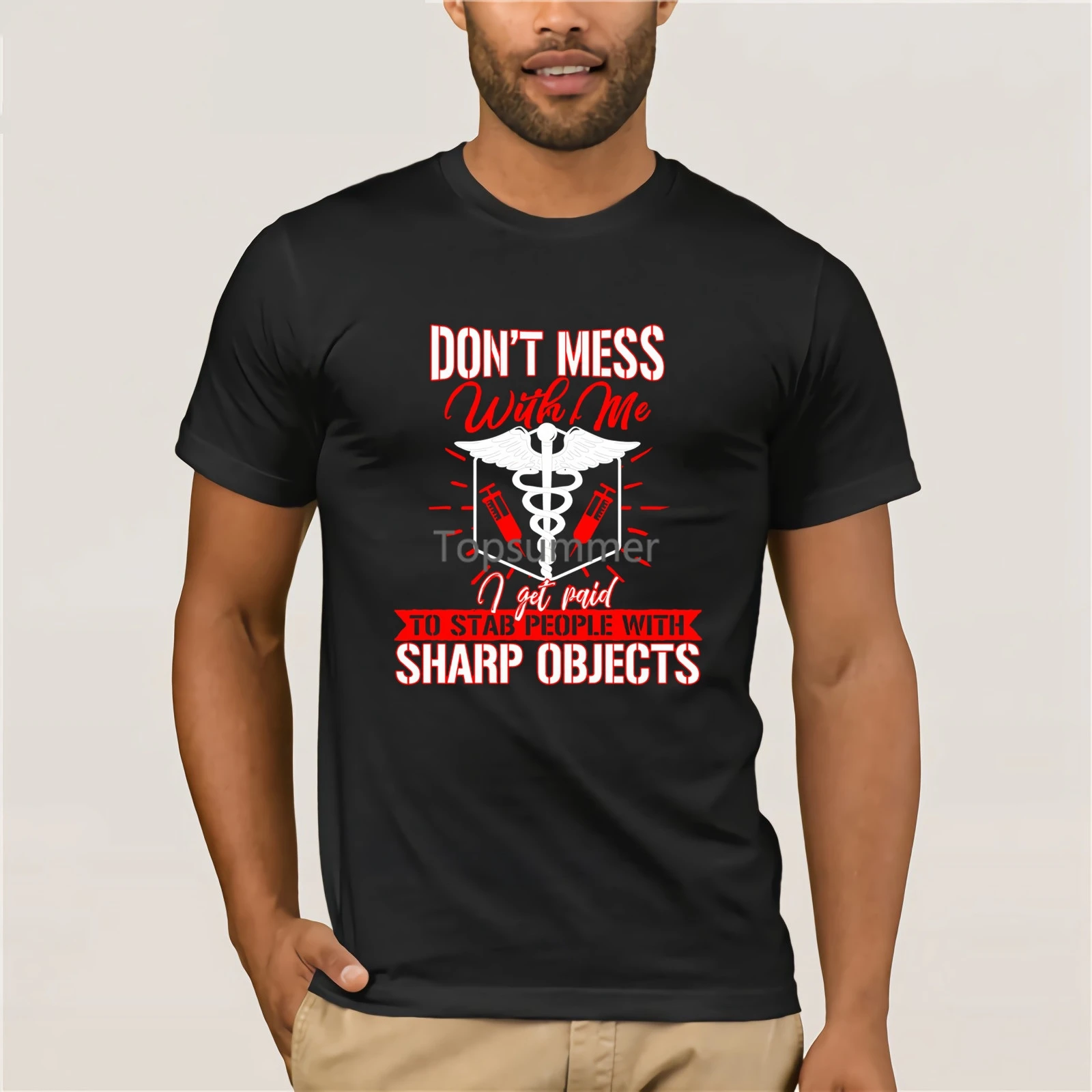 I Get Paid To Stab People Funny Medical Nurse T Shirt 2019 Summer Men'S Short Sleeve T-Shirt Funny Tees Cotton Tops T Shirt
I Get Paid To Stab People Funny Medical Nurse T Shirt 2019 Summer Men'S Short Sleeve T-Shirt Funny Tees Cotton Tops T Shirt