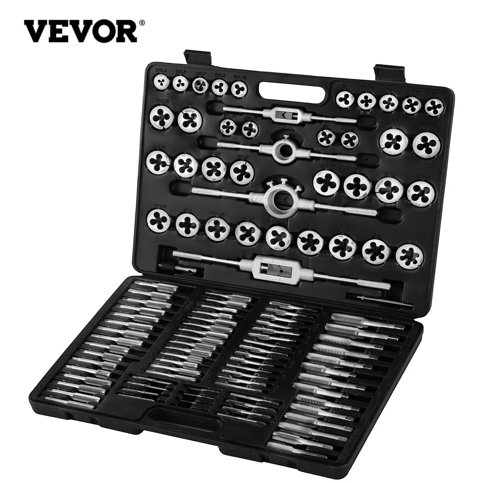 VEVOR Tap and Die Set 110PCS Metric M2-M18 Hand Threading Cutting Wrench Tools Tungsten Steel for Machine Tool Precision Modules
VEVOR Tap and Die Set 110PCS Metric M2-M18 Hand Threading Cutting Wrench Tools Tungsten Steel for Machine Tool Precision Modules