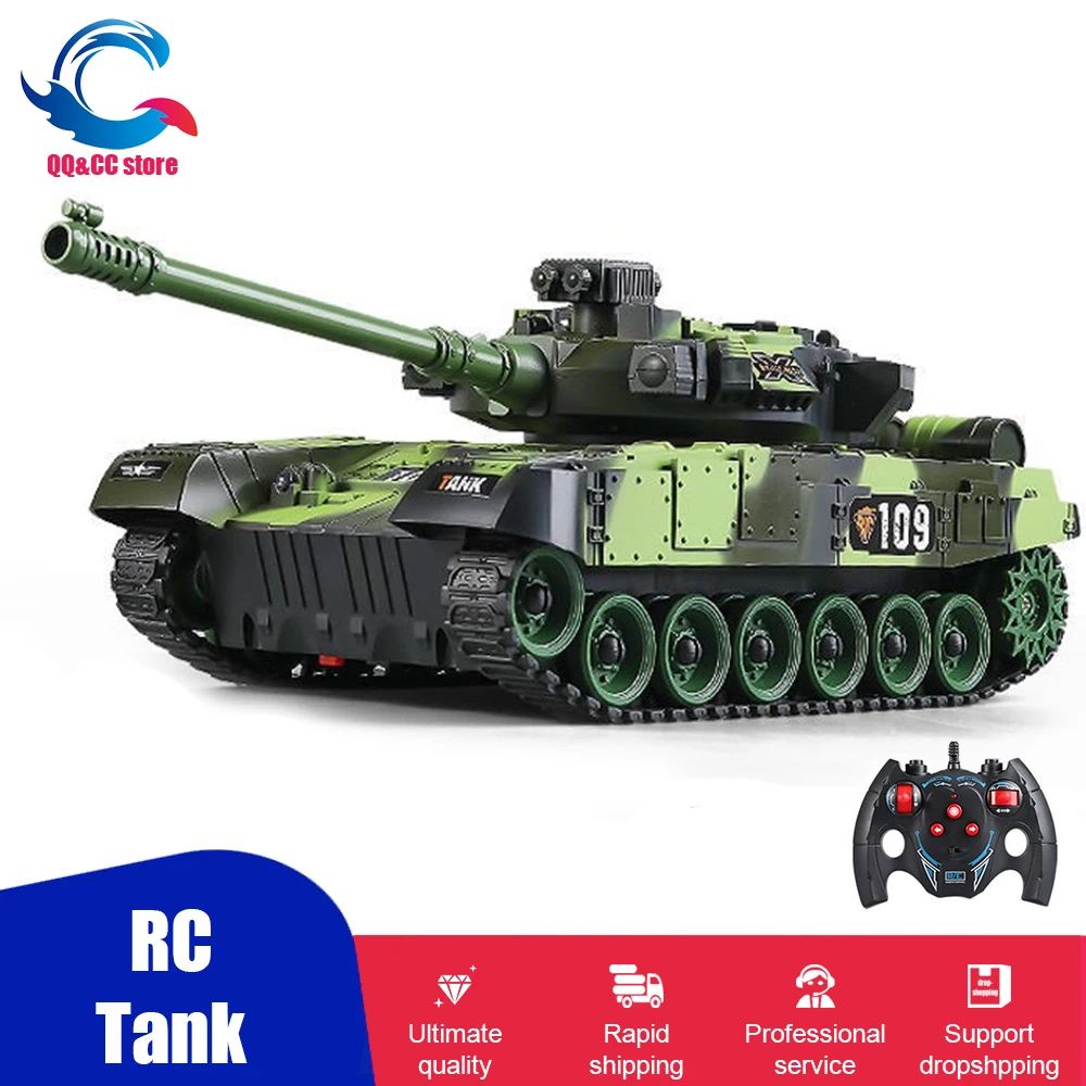 

RC Tank 2.4G 7CH Remote Control Crawler Tank shoot Radio Controlled War Tanks Tiger M1 Leopard Toys for Boys Children's Gifts