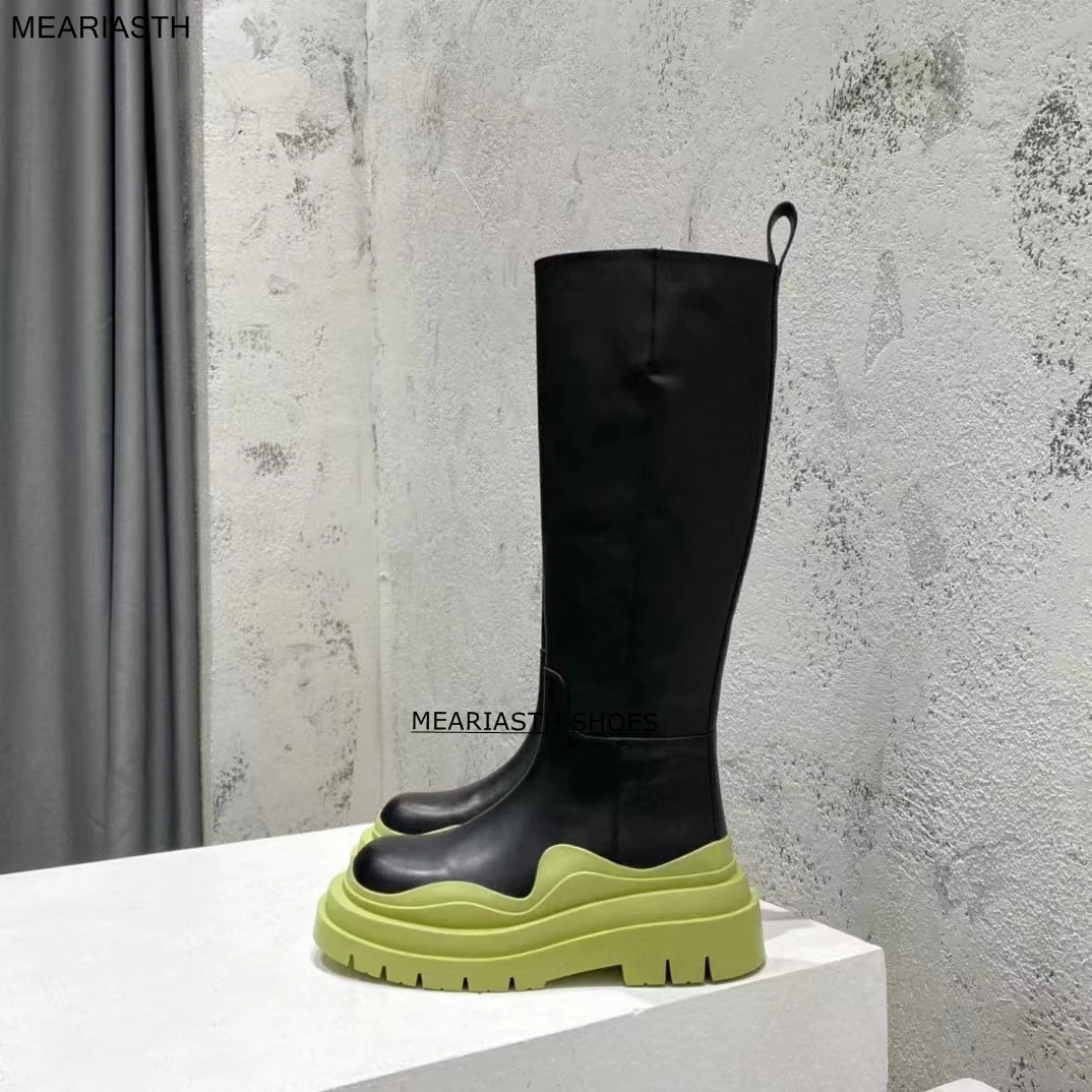 Women Leather Shoes round toe Spring Winter High Platform Heels Elasticity Motorcycles Black Boots flat Women's Boots Knee High
Women Leather Shoes round toe Spring Winter High Platform Heels Elasticity Motorcycles Black Boots flat Women's Boots Knee High