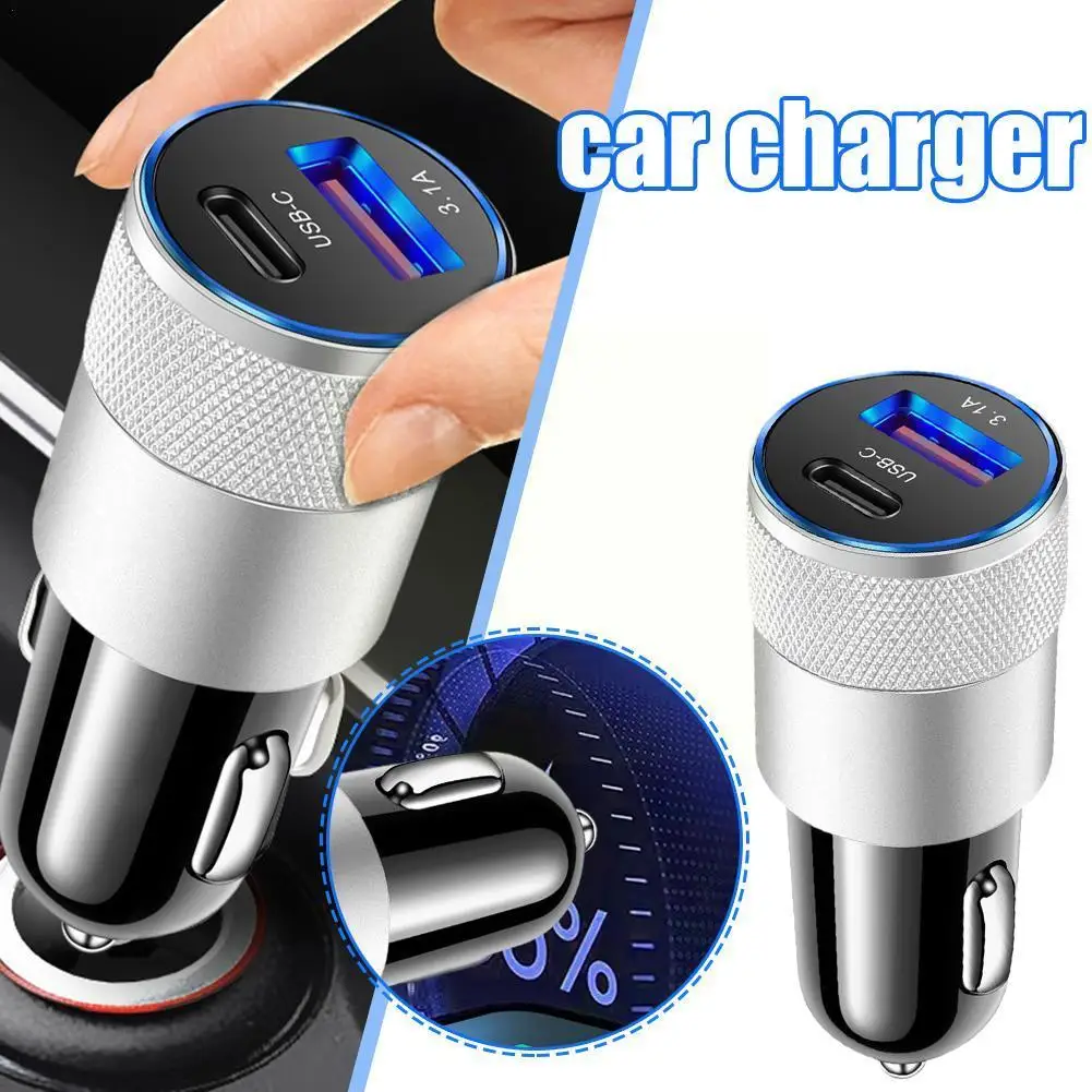 

Mini USB C Car Charger USB Type C 3.1A 15W PD Quick Fast Charging Phone Adapter for IPhone Huawei Samsung Quick Charge A3K1