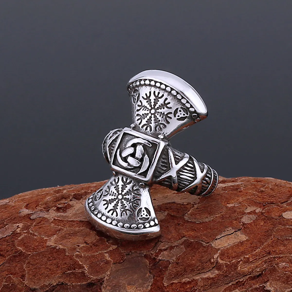 Fine Viking Stainless Steel Fashion Ring Nordic Men's Odin Walknut Retro Personality Amulet Ring Jewelry Accessories Unisex
Fine Viking Stainless Steel Fashion Ring Nordic Men's Odin Walknut Retro Personality Amulet Ring Jewelry Accessories Unisex