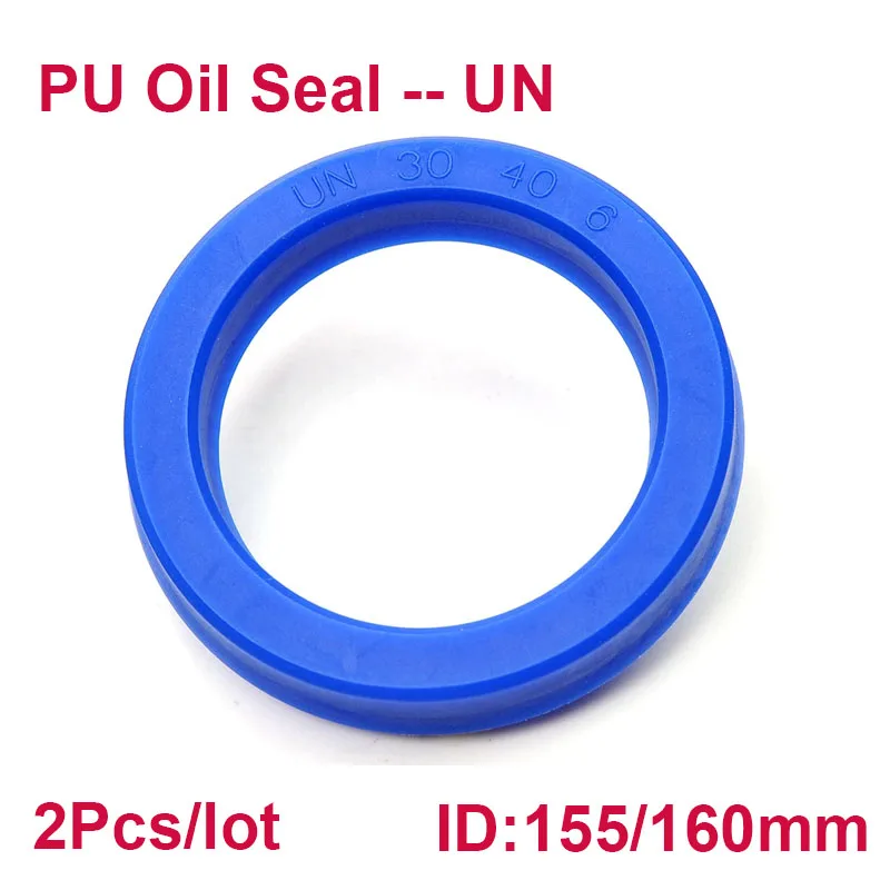 

UN Radial Shaft Seal PU Hydraulic Oil Seal, Piston Shaft Piston Rod Single Lip U Cup ,Blue ring,Pack of 2 Pieces, ID 155 160mm