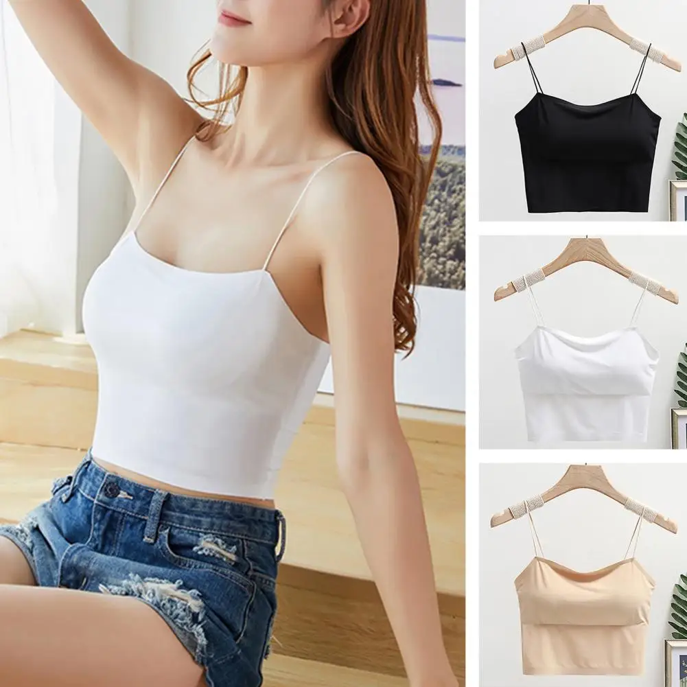 Fashion Bra Vest Sleeveless Short Style Spaghetti Straps Ice Silk Crop Top Skin-touching Camisole Top Daily Wear
Fashion Bra Vest Sleeveless Short Style Spaghetti Straps Ice Silk Crop Top Skin-touching Camisole Top Daily Wear