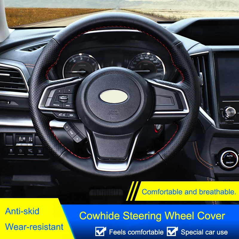 TAJIAN Cowhide Steering Wheel Cover Leather Hand Sewing Steering-Wheel Case Breathable For Subaru 2018-2021 Forester XV Outback
TAJIAN Cowhide Steering Wheel Cover Leather Hand Sewing Steering-Wheel Case Breathable For Subaru 2018-2021 Forester XV Outback