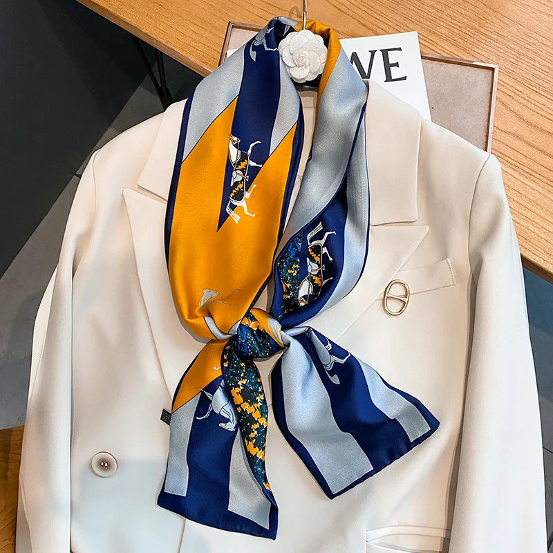 2022 Fashion Popular horse Silk Scarf Women Thin Neck Long Scarves Narrow Office Lady Shawl Bandanas Female Skinny Hairbands
2022 Fashion Popular horse Silk Scarf Women Thin Neck Long Scarves Narrow Office Lady Shawl Bandanas Female Skinny Hairbands