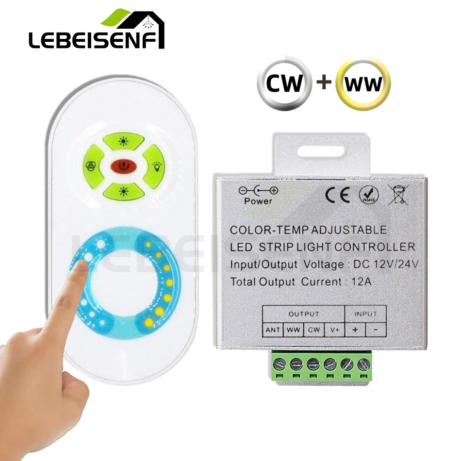 LED Strip Light Dimmer Aluminum Case CCT lighting Controller with RF Wireless Remote for Constant voltage PWM Dual Color Lamp
LED Strip Light Dimmer Aluminum Case CCT lighting Controller with RF Wireless Remote for Constant voltage PWM Dual Color Lamp