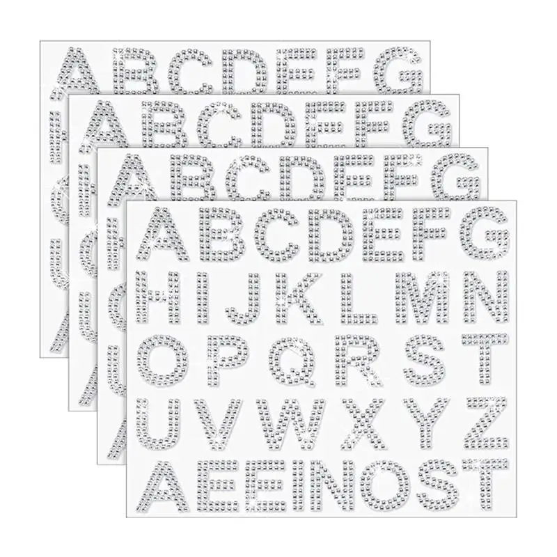 4 Sheets of Decorative Iron on Letters Delicate Rhinestone Letters Multi-function Glitter Stickers
4 Sheets of Decorative Iron on Letters Delicate Rhinestone Letters Multi-function Glitter Stickers