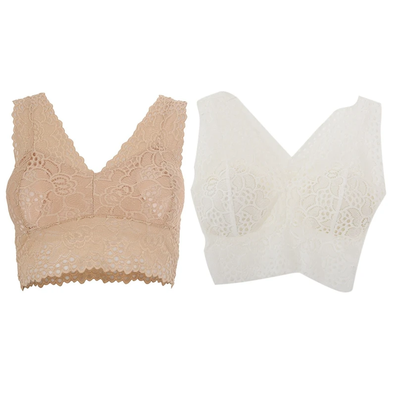 2 Pcs Women Flower Tank Top Bra Lace Floral Crochet Vest Crop Top-Complexion & White
2 Pcs Women Flower Tank Top Bra Lace Floral Crochet Vest Crop Top-Complexion & White