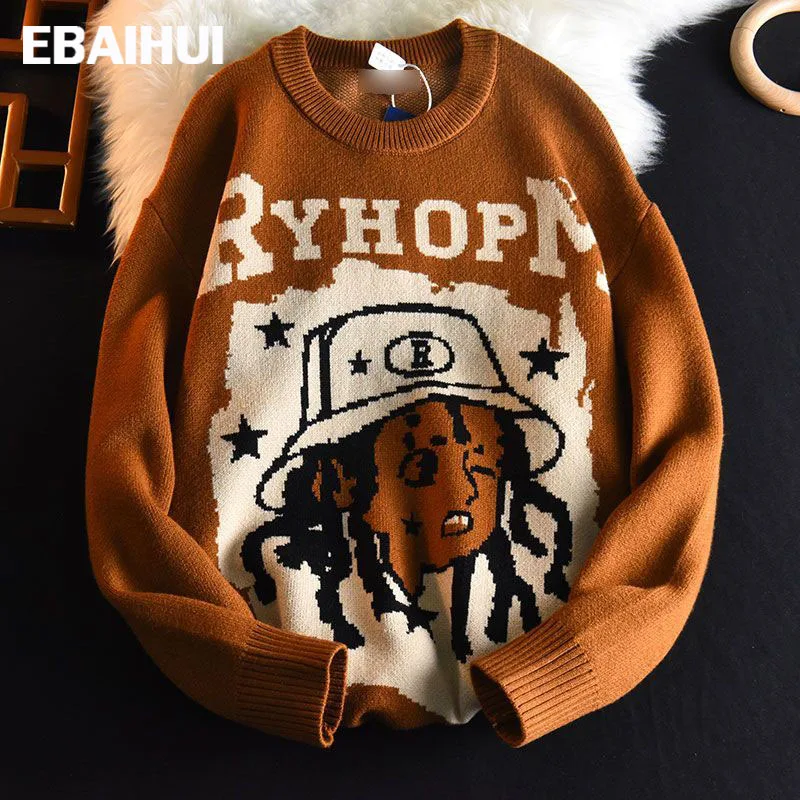 EBAIHUI Cartoon Printed Pullover Women Couple Knitted Crew-neck Oversized Jumper Japanese Anime Unisex Casual Lazy Sweaters Tops
EBAIHUI Cartoon Printed Pullover Women Couple Knitted Crew-neck Oversized Jumper Japanese Anime Unisex Casual Lazy Sweaters Tops
