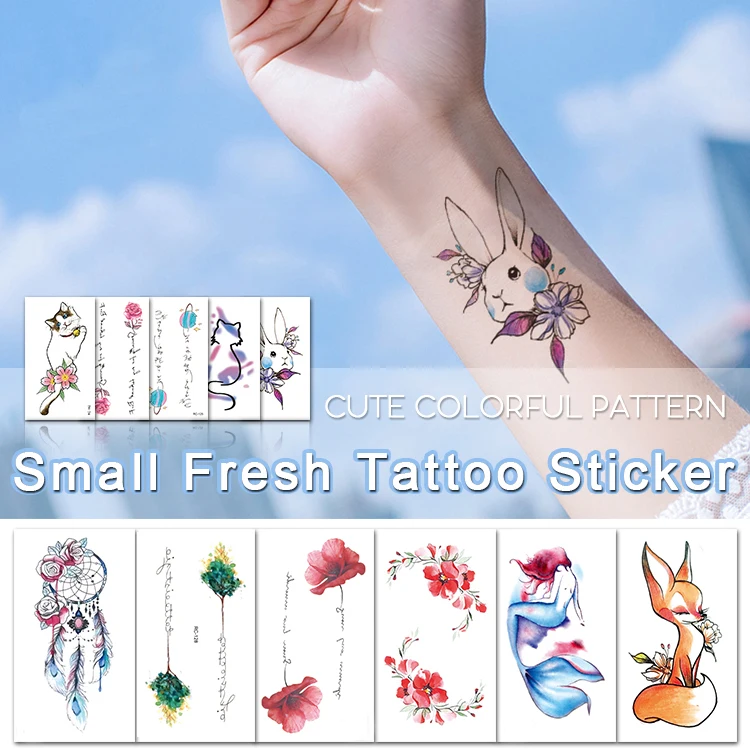 

Tattoos Sticker cross arrow feather color ink rose flower Little Element Water Transfer Temporary Fake tatto for kid girl boy