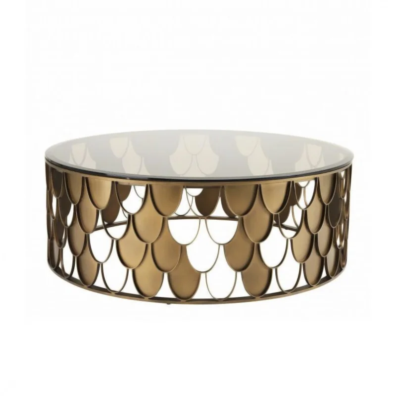 Coffee Table Light Luxury Fish Scale Hollow Sofa Glass Table Living Room Home Modern Round Tea Table Side Table
Coffee Table Light Luxury Fish Scale Hollow Sofa Glass Table Living Room Home Modern Round Tea Table Side Table