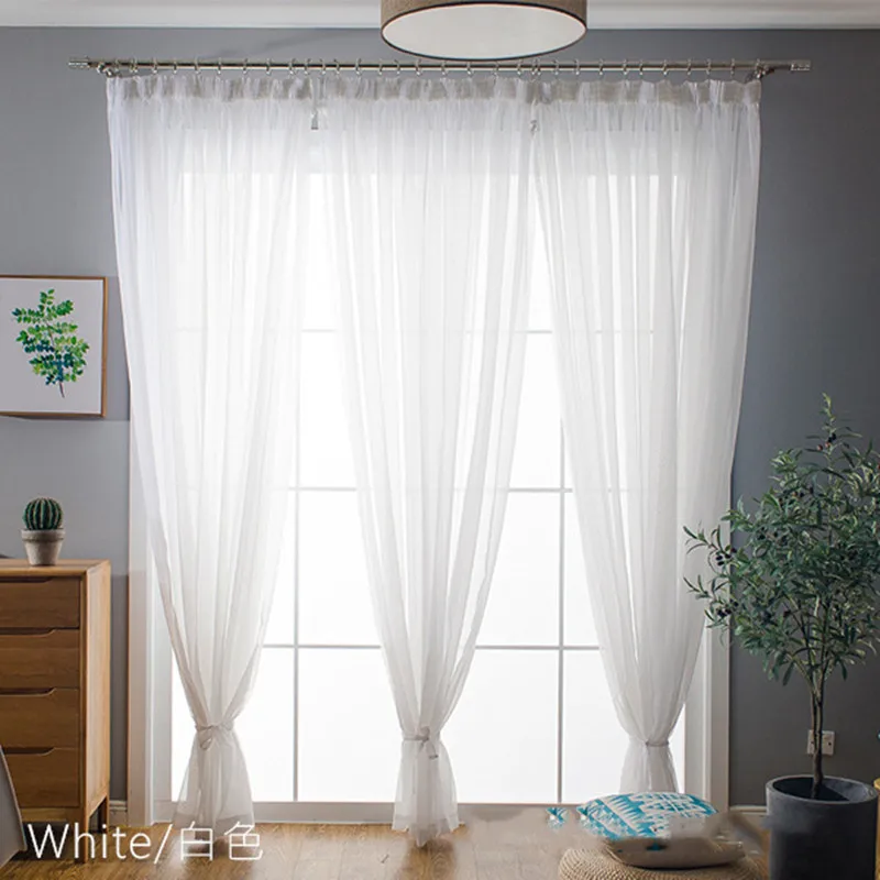 Solid Drape Curtains for Living Room Bedroom Dining Panel Window Wedding Decoration Voile Screen Sheer Tulle
Solid Drape Curtains for Living Room Bedroom Dining Panel Window Wedding Decoration Voile Screen Sheer Tulle
