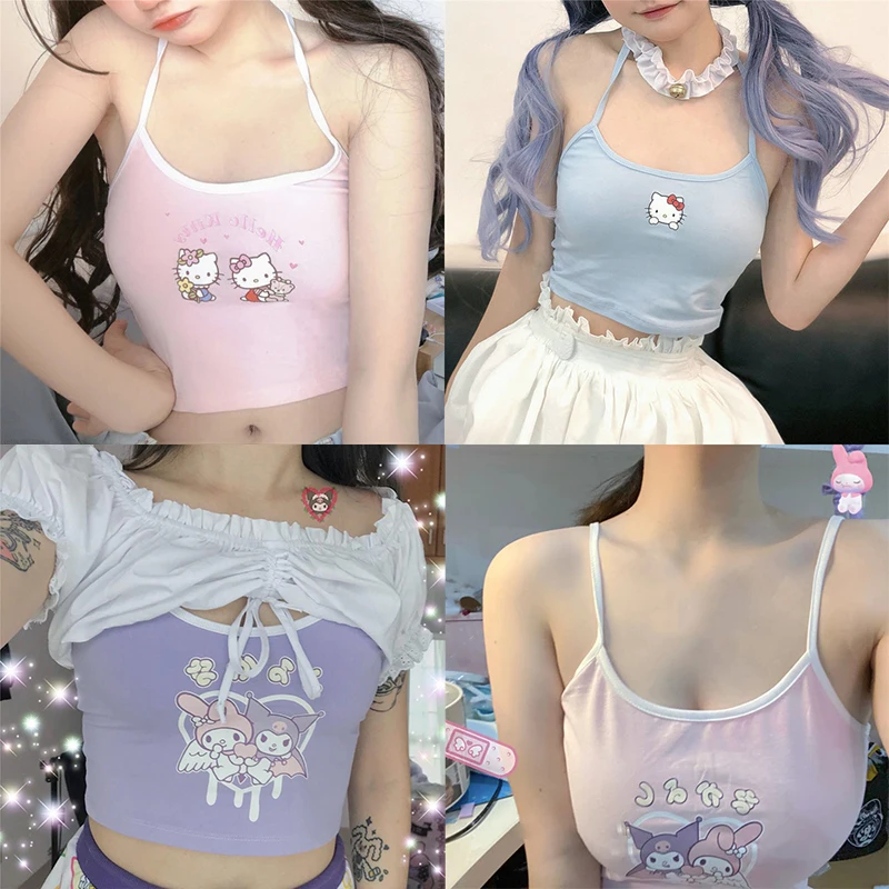 Sexy Hello Kitty Y2k Sling Tops Cartoon Kawaii Trafaluc T-shirt Vest Camisole Sanrioed Shirt for Femme Girl Lolita 90s Clothes
Sexy Hello Kitty Y2k Sling Tops Cartoon Kawaii Trafaluc T-shirt Vest Camisole Sanrioed Shirt for Femme Girl Lolita 90s Clothes