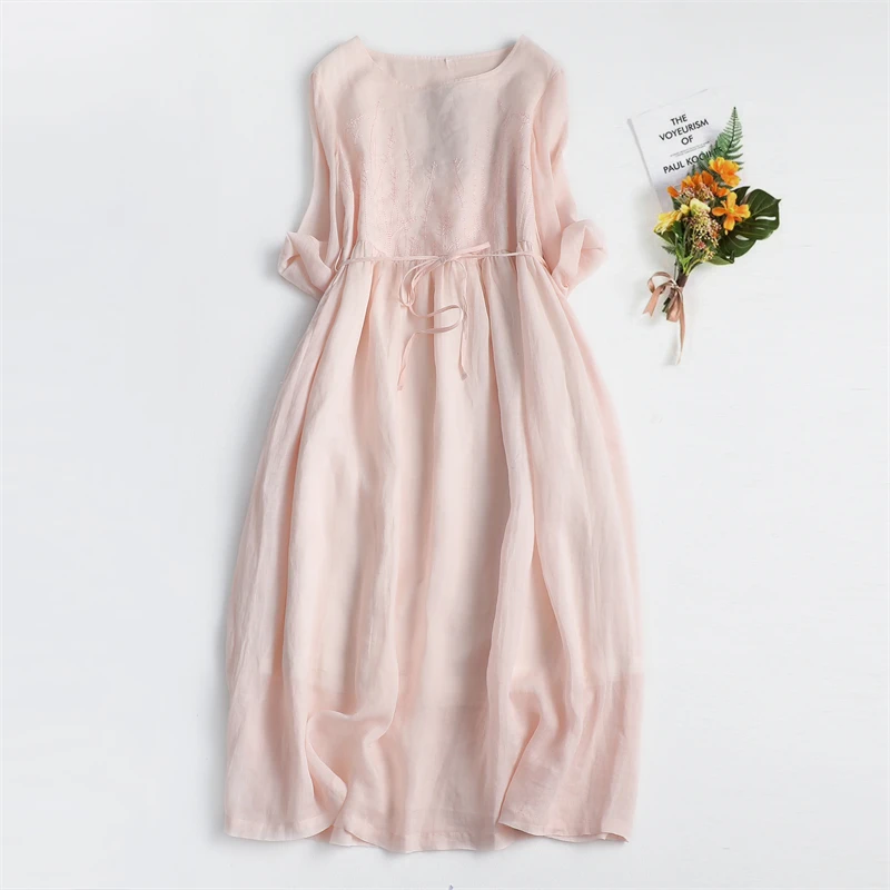 Limiguyue Vintage Embroidery Party Dress Summer Women Half Sleeve O-Neck Solid Midi Dresses Literary Soft Ramie Vestidos U553
Limiguyue Vintage Embroidery Party Dress Summer Women Half Sleeve O-Neck Solid Midi Dresses Literary Soft Ramie Vestidos U553