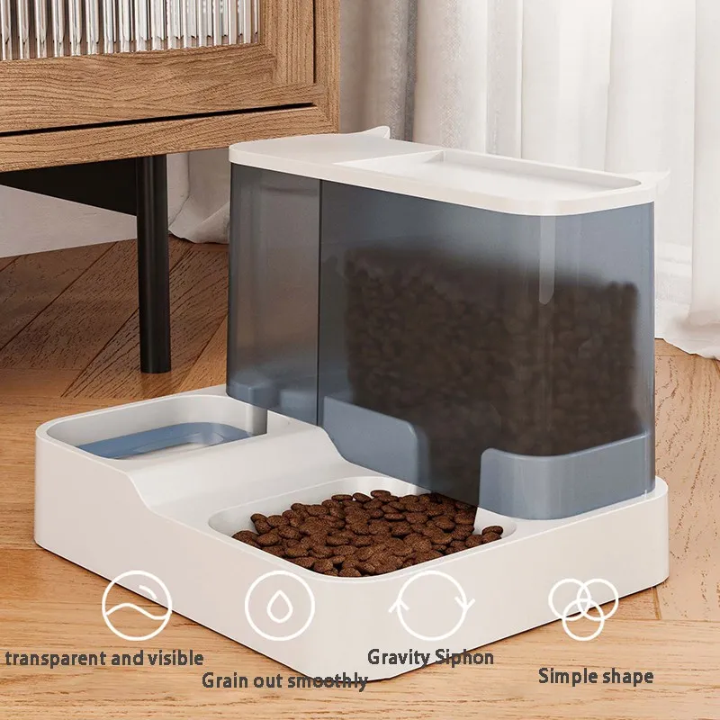 

Large Capacity Cat Automatic Feeder Water Dispenser Wet and Dry Separation Dog Food Container Drinking Water Bowl Pet Supplies