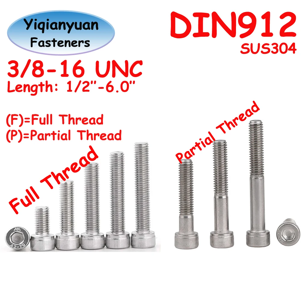Yiqianyuan 3/8-16 UNC DIN912 SUS304 Винты с шестигранной головкой из нержавеющей стали с накаткой и шестигранной головкой Болты с шестигранной головкой и полной/плошной резьбой
Yiqianyuan 3/8-16 UNC DIN912 SUS304 Винты с шестигранной головкой из нержавеющей стали с накаткой и шестигранной головкой Болты с шестигранной головкой и полной/плошной резьбой