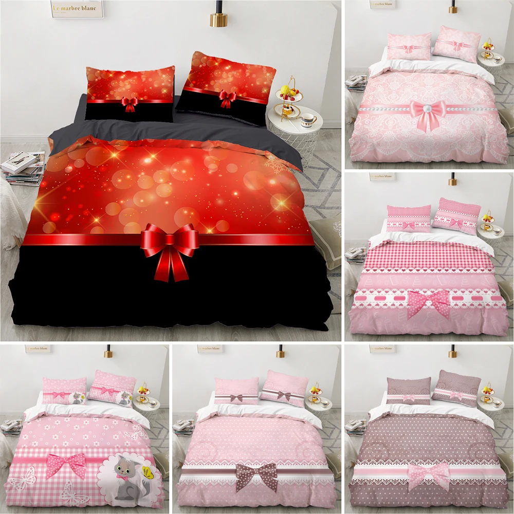 Lifelike 3D Bow Series Bedding Set 2/3pcs Quilt/Comforter Cover With Pillowcase Single Double Full Size For Girls Bedroom Gifts
Lifelike 3D Bow Series Bedding Set 2/3pcs Quilt/Comforter Cover With Pillowcase Single Double Full Size For Girls Bedroom Gifts