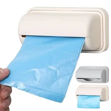 Self-adhesive Garbage Bag Storage Box No Punch Wall Mounted Trash Bags Organizer Kitchen Bathroom Plastic Bags Container Holder