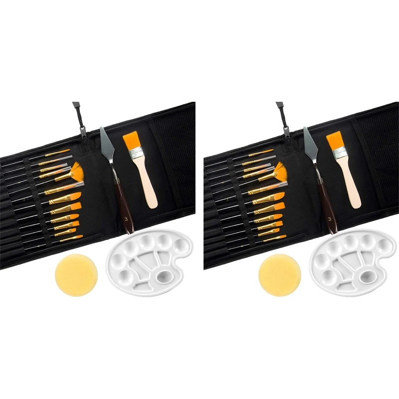 32 Pcs Paint Brushes Set 12 Sizes Painting Brush with Palette Knife, Sponge and Oil Tray for Acrylic, Watercolor
32 Pcs Paint Brushes Set 12 Sizes Painting Brush with Palette Knife, Sponge and Oil Tray for Acrylic, Watercolor