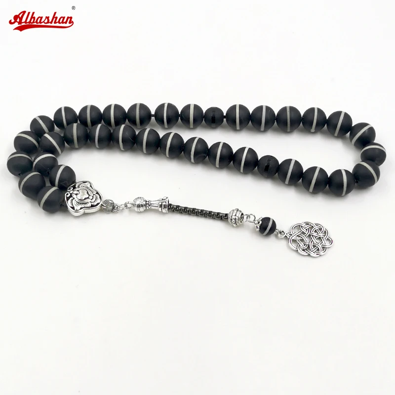 Tasbih men Natural black agate white lines muslim Prayer beads misbaha Rosary islamic eid gift turkish accessories bracelet
Tasbih men Natural black agate white lines muslim Prayer beads misbaha Rosary islamic eid gift turkish accessories bracelet