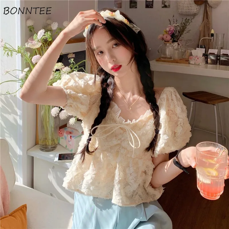 Blouses Women Trendy Sweet Lovely Elegant French Style Summer Loose Puff Sleeve Floral Students All-match Mujer V-neck Летние
Blouses Women Trendy Sweet Lovely Elegant French Style Summer Loose Puff Sleeve Floral Students All-match Mujer V-neck Летние