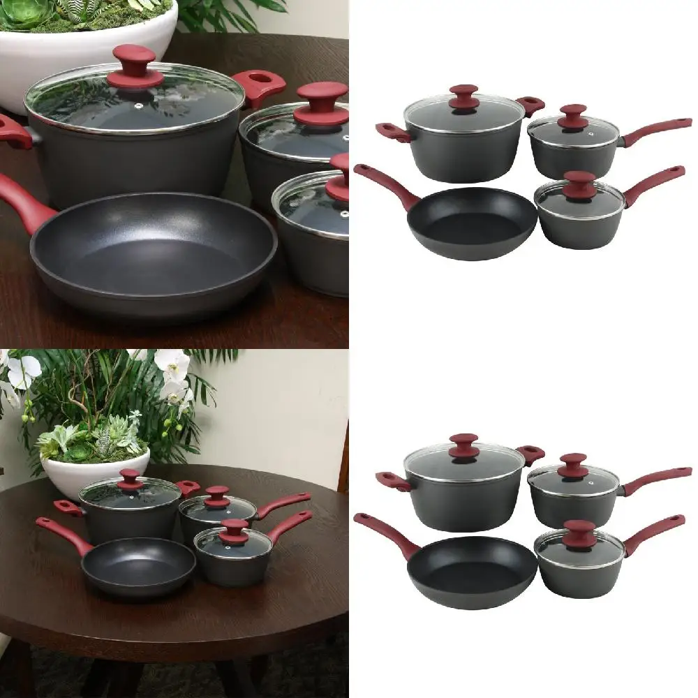 Deluxe Heavy Duty, Xylan Plus PFOA-Free 7 Piece Aluminum Forged Cookware Set - Durable, Easy to Clean.
Deluxe Heavy Duty, Xylan Plus PFOA-Free 7 Piece Aluminum Forged Cookware Set - Durable, Easy to Clean.