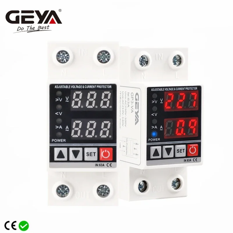 GEYA GP3-VA Защитник напряжения 40A 63A 220В 
GEYA GP3-VA Защитник напряжения 40A 63A 220В