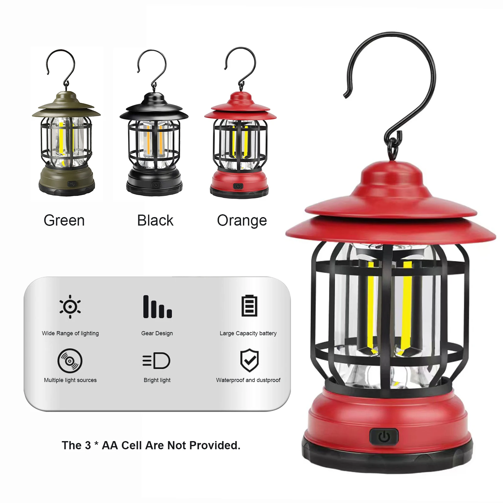 LEDs Camping Lantern Portable Outdoor Lights Retro Tent Fishing Lights Patio Yard Balcony Lighting Garden Decoration Lantern
LEDs Camping Lantern Portable Outdoor Lights Retro Tent Fishing Lights Patio Yard Balcony Lighting Garden Decoration Lantern