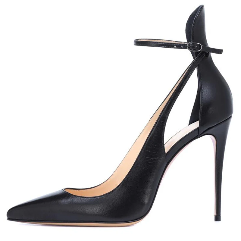 Temperament Luxury Women's Shoes Pointed Leather Single Shoes Ankle Rrip Belt Banquet High Heels Black Sexy Large Fashion Shoes
Temperament Luxury Women's Shoes Pointed Leather Single Shoes Ankle Rrip Belt Banquet High Heels Black Sexy Large Fashion Shoes