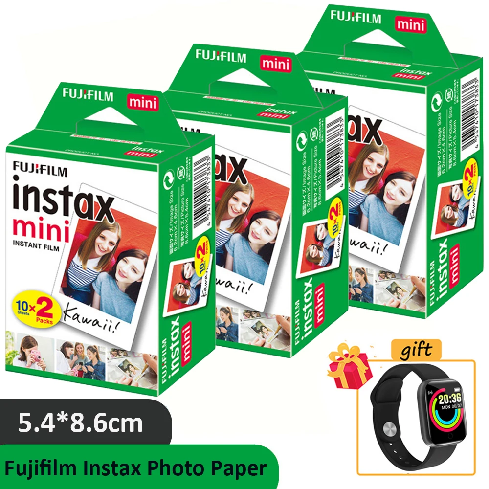 

60 Sheets Fujifilm instax mini 9 mini11 film white Edge 3 Inch wide film for Instant Camera mini 8 7s 25 50s 90 Photo paper