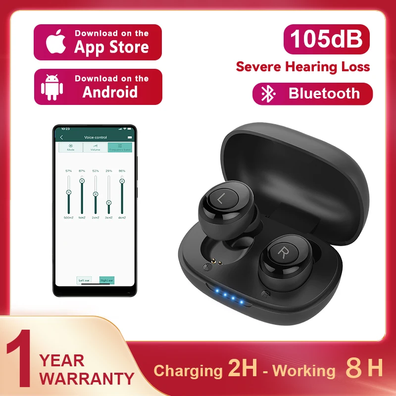 Bluetooth Hearing Aids Rechargeable Hearing Aid Wireless APP Adjustable Digital Sound Amplifier For Deafness Invisible Audifonos
Bluetooth Hearing Aids Rechargeable Hearing Aid Wireless APP Adjustable Digital Sound Amplifier For Deafness Invisible Audifonos