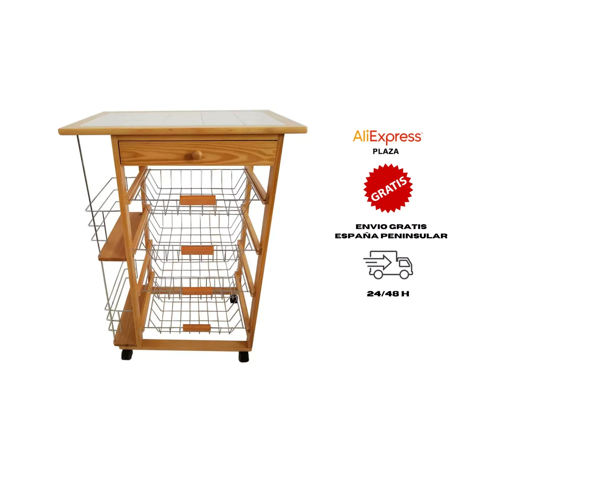 Kitchen cart Port 5 honey color with 4 baskets and drawer 82x57x37 . Kitchen carts, kitchen furniture. Saves space. Storage. Kit
Kitchen cart Port 5 honey color with 4 baskets and drawer 82x57x37 . Kitchen carts, kitchen furniture. Saves space. Storage. Kit