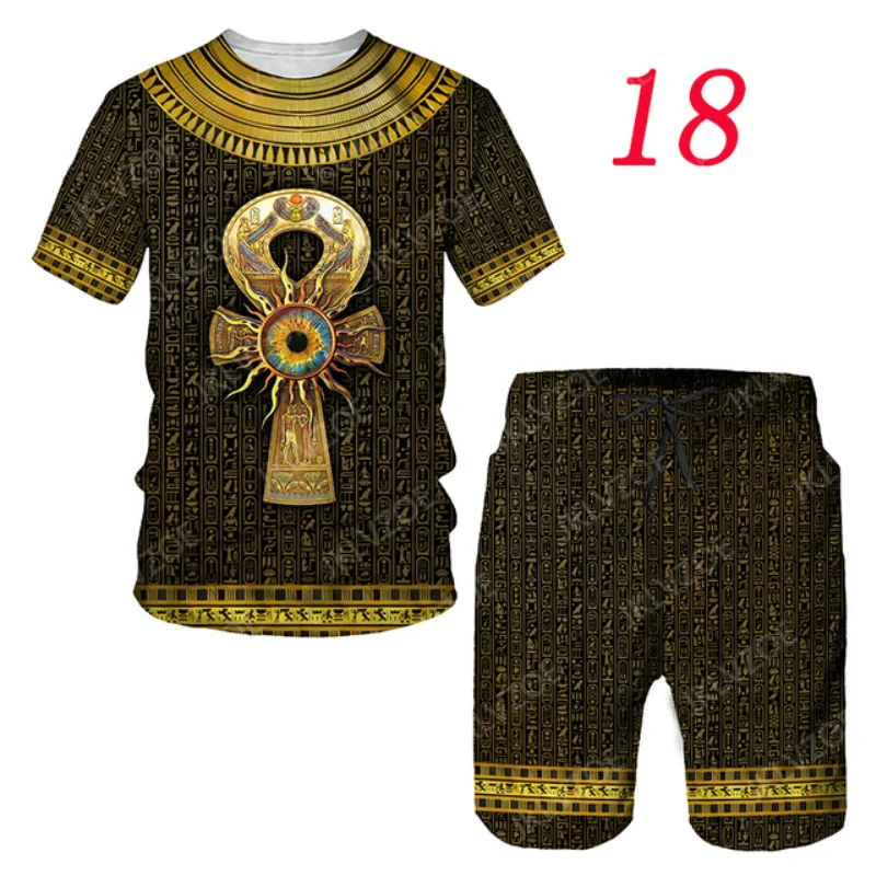 New Sunmmer Oversized Casual Egypt Ethnic Style Men's Tracksuit Breathable Vintage Crewneck Jogging Tee Top+Shrots 2 Piece Set
New Sunmmer Oversized Casual Egypt Ethnic Style Men's Tracksuit Breathable Vintage Crewneck Jogging Tee Top+Shrots 2 Piece Set