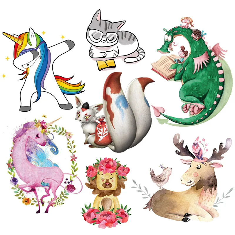 Animal Patch Cartoon Fox Unicorn Cat Applique Iron On Transfer Patch Heat Transfer Vinyl Patches Thermal Stickers On Clothes DIY
Animal Patch Cartoon Fox Unicorn Cat Applique Iron On Transfer Patch Heat Transfer Vinyl Patches Thermal Stickers On Clothes DIY