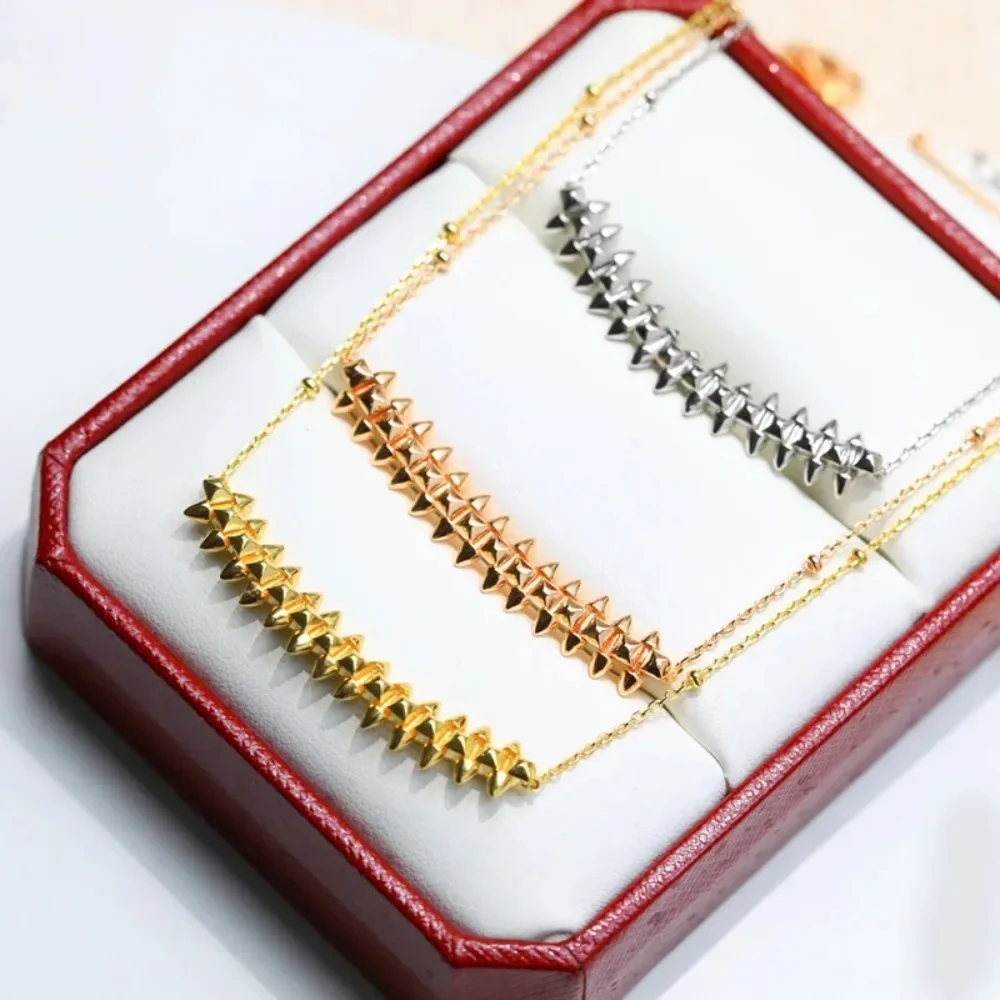 

925 Sterling Silver Rivet Necklace women quality fashion chains replica brands Men chains k gold choker luxury jewelry diamond