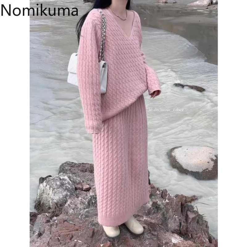 Nomikuma Conjuntos Feminino Elegante Autumn Winter Loose Solid Color Simple Women Two Piece Outfits 2022 Casual Skirt Sets
Nomikuma Conjuntos Feminino Elegante Autumn Winter Loose Solid Color Simple Women Two Piece Outfits 2022 Casual Skirt Sets
