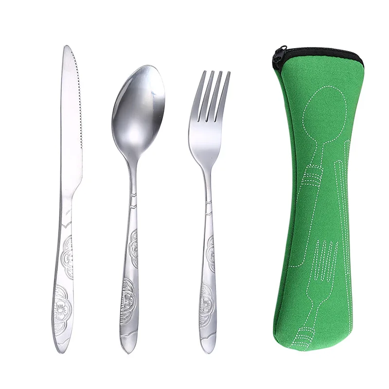 3/4 Pcs Stainless Steel Cutlery Set Dining Knife Fork Spoon with Bag Portable Dinnerware for Travel Camping Tableware Suit
3/4 Pcs Stainless Steel Cutlery Set Dining Knife Fork Spoon with Bag Portable Dinnerware for Travel Camping Tableware Suit