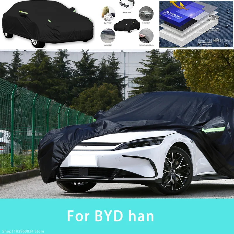 For BYD han Outdoor Protection Full Car Covers Snow Cover Sunshade Waterproof Dustproof Exterior Car accessories
For BYD han Outdoor Protection Full Car Covers Snow Cover Sunshade Waterproof Dustproof Exterior Car accessories